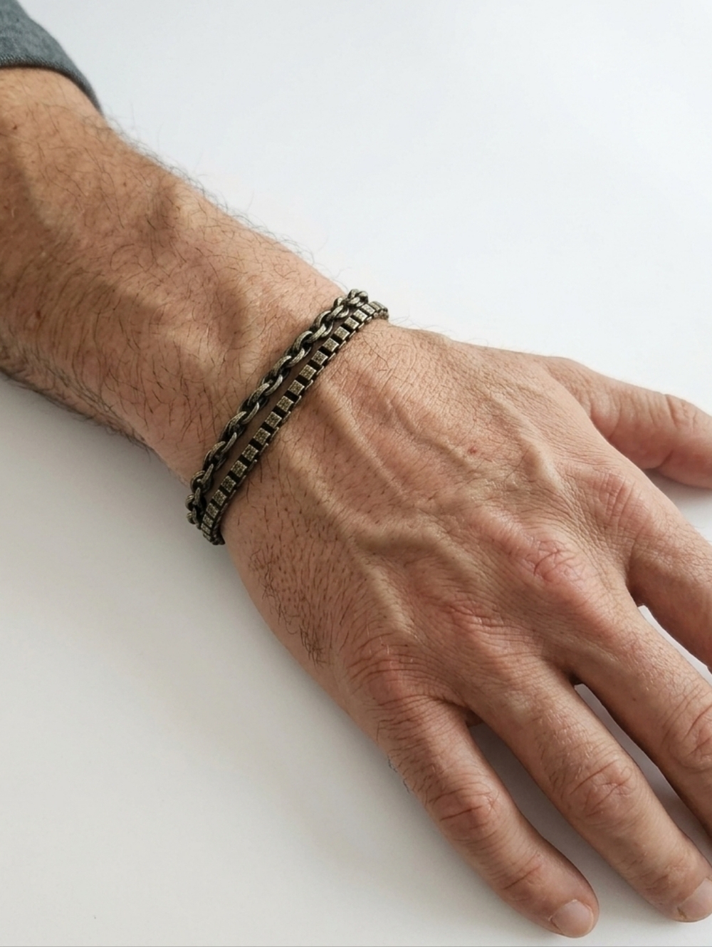 Believe by Brilliance Men's  S.Steel Gun Metal Cray   Bracelet